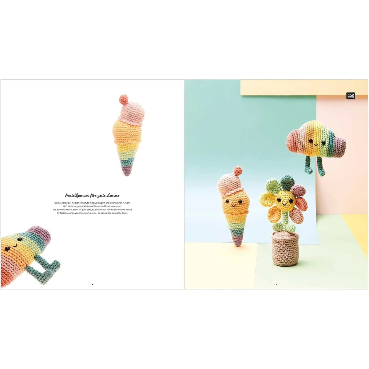 Ricorumi crochet book 'Rainbow' in German by Rico Design