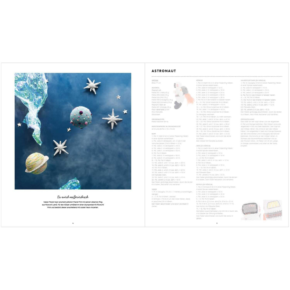 Ricorumi Space crochet book inside pages