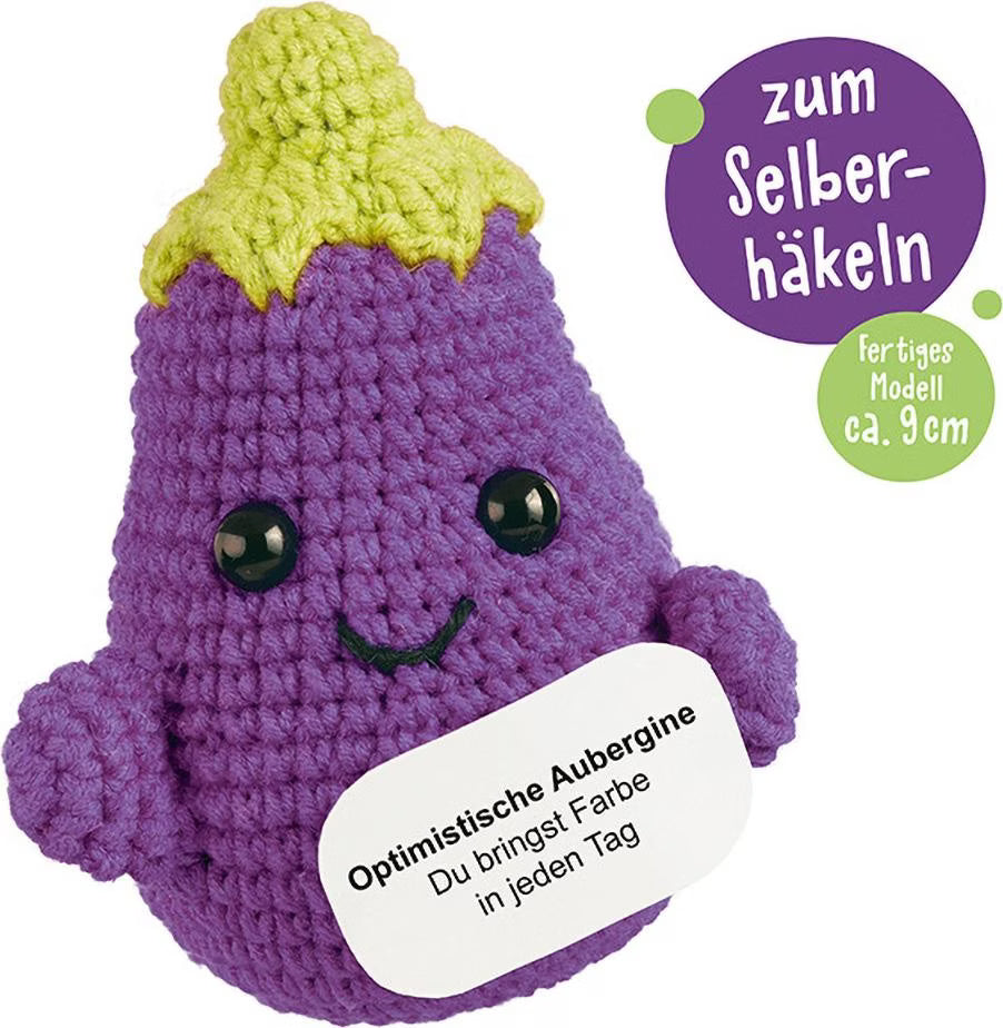 Topp crochet kit, Emotional Support Veggies aubergine