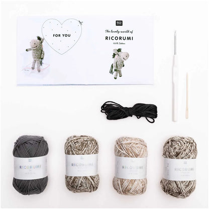 Ricorumi crochet kit for a donkey amigurumi by Rico Design