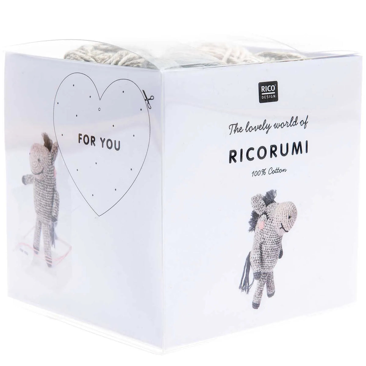 Ricorumi crochet kit for a donkey amigurumi by Rico Design