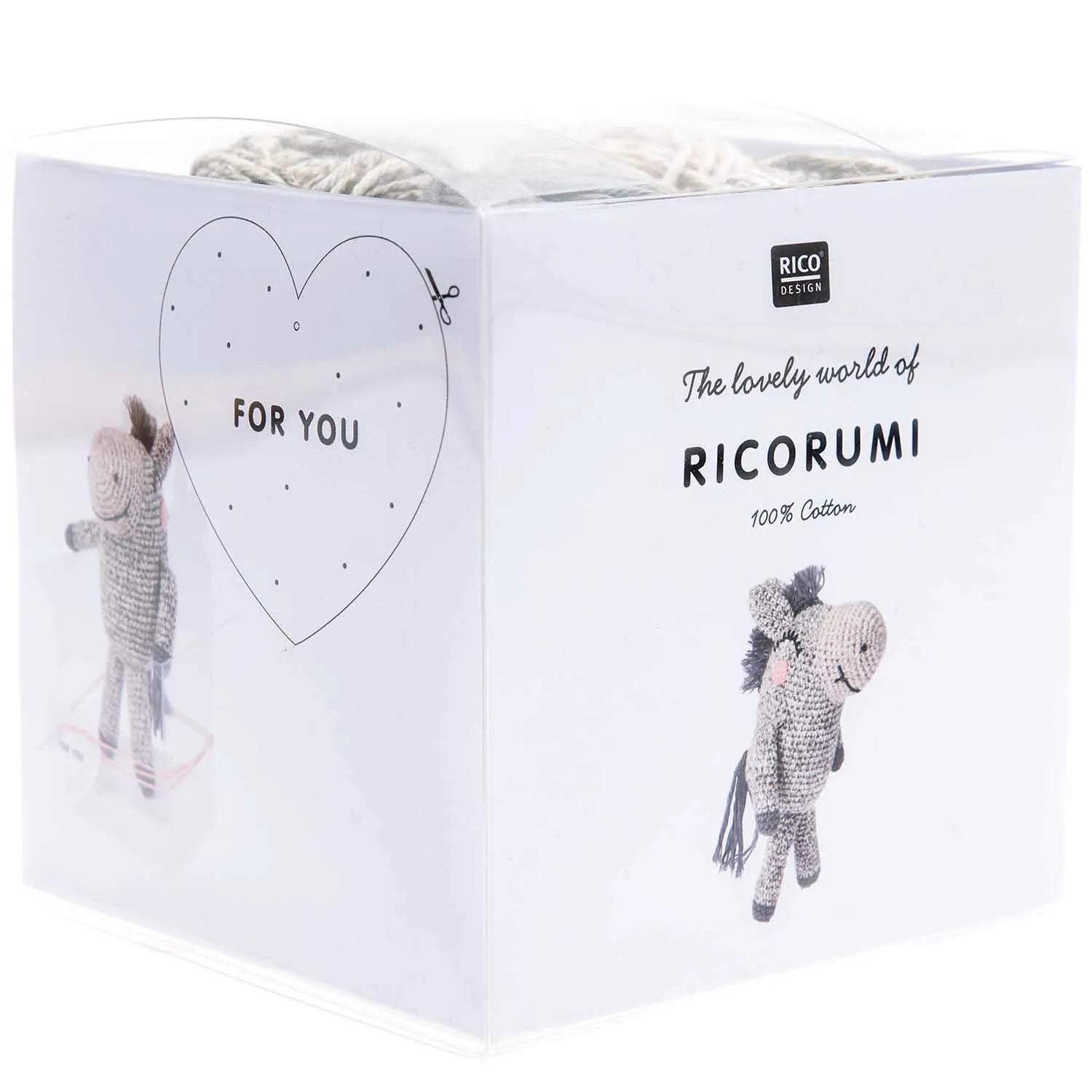 Ricorumi crochet kit for a donkey amigurumi by Rico Design