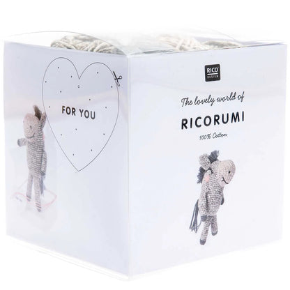 Ricorumi crochet kit for a donkey amigurumi by Rico Design