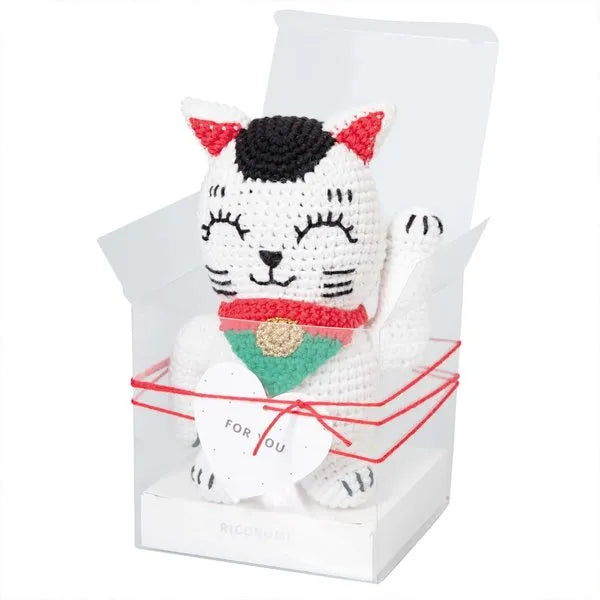 Ricorumi crochet kit for a lucky cat by Rico Design