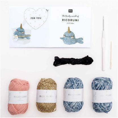 Ricorumi crochet kit for a Narwahl- Creative Ricorumi by Rico Design