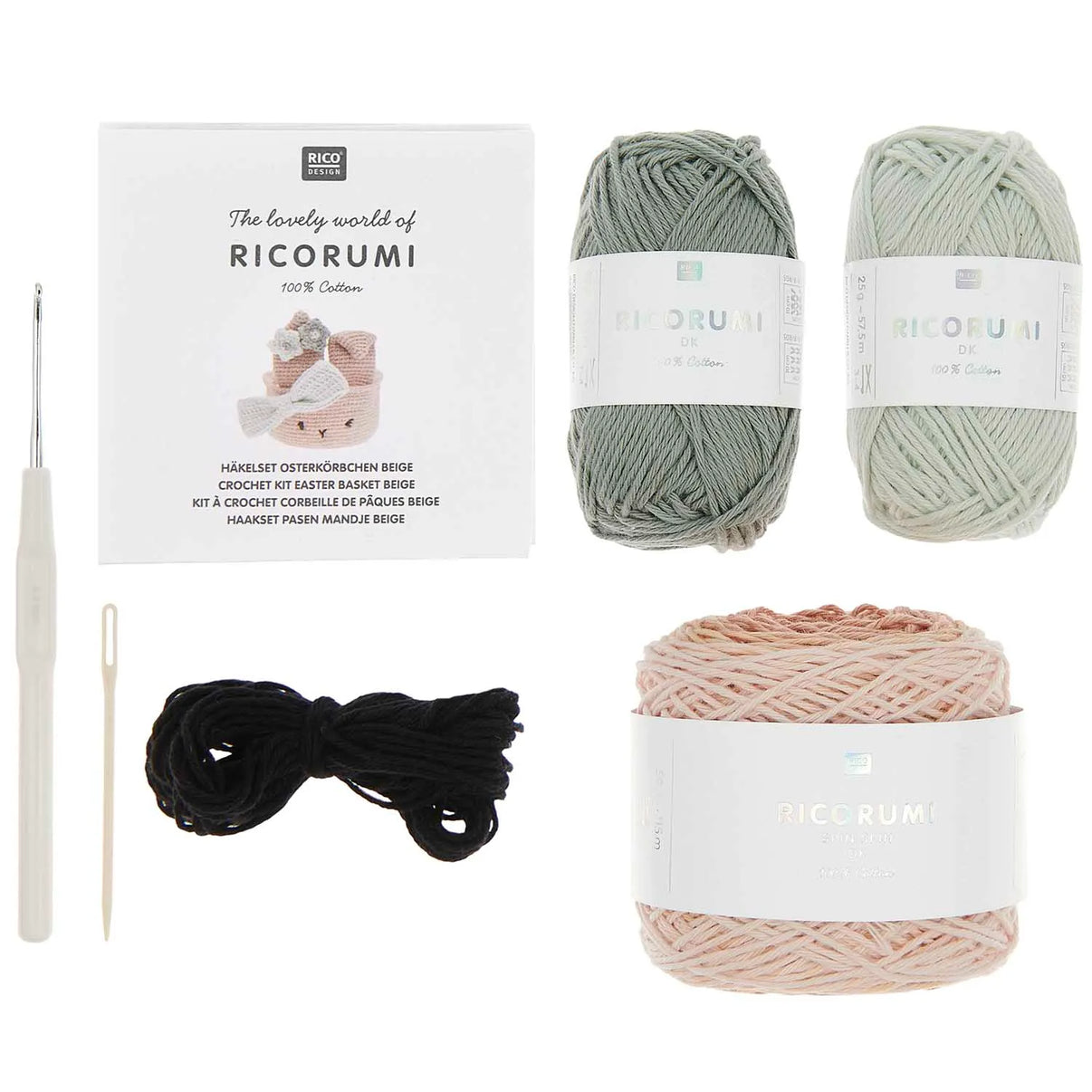 Ricorumi crochet kit for an Oster-Körbchen beige- Creative Ricorumi by Rico Design