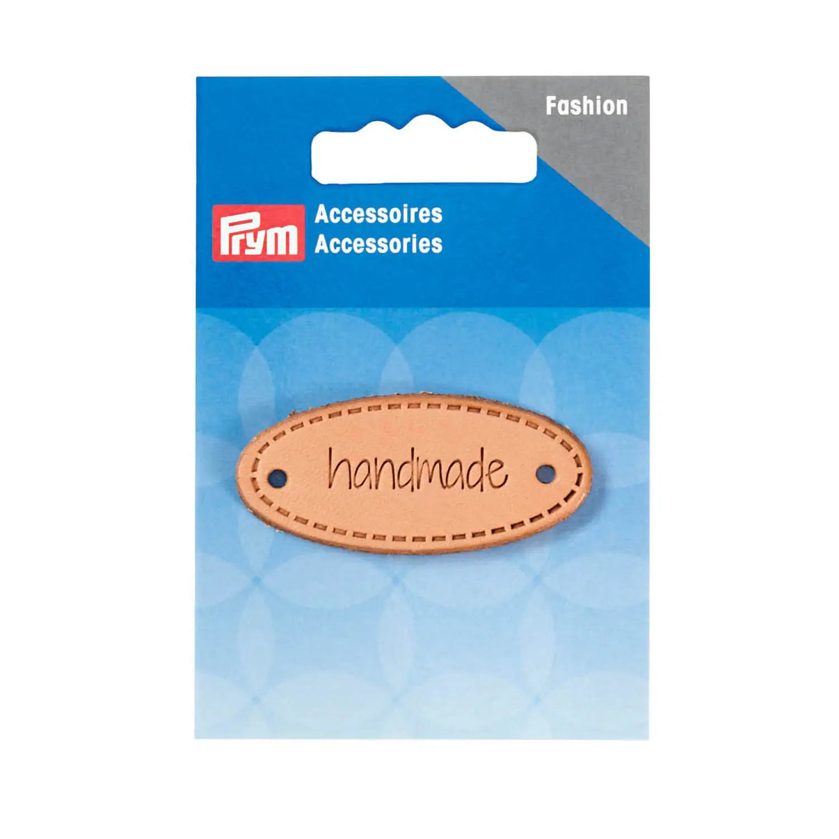 Prym oval handmade leather label in natural