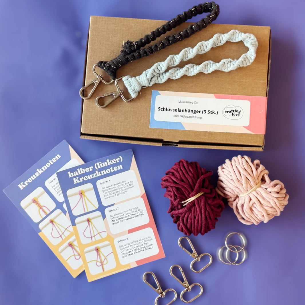 Craftinglove macrame keychain loop 3-set