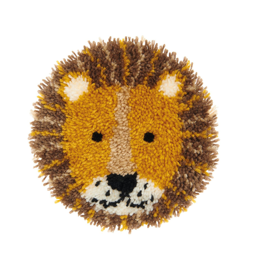 Rico latch hook rug kit with a lion design