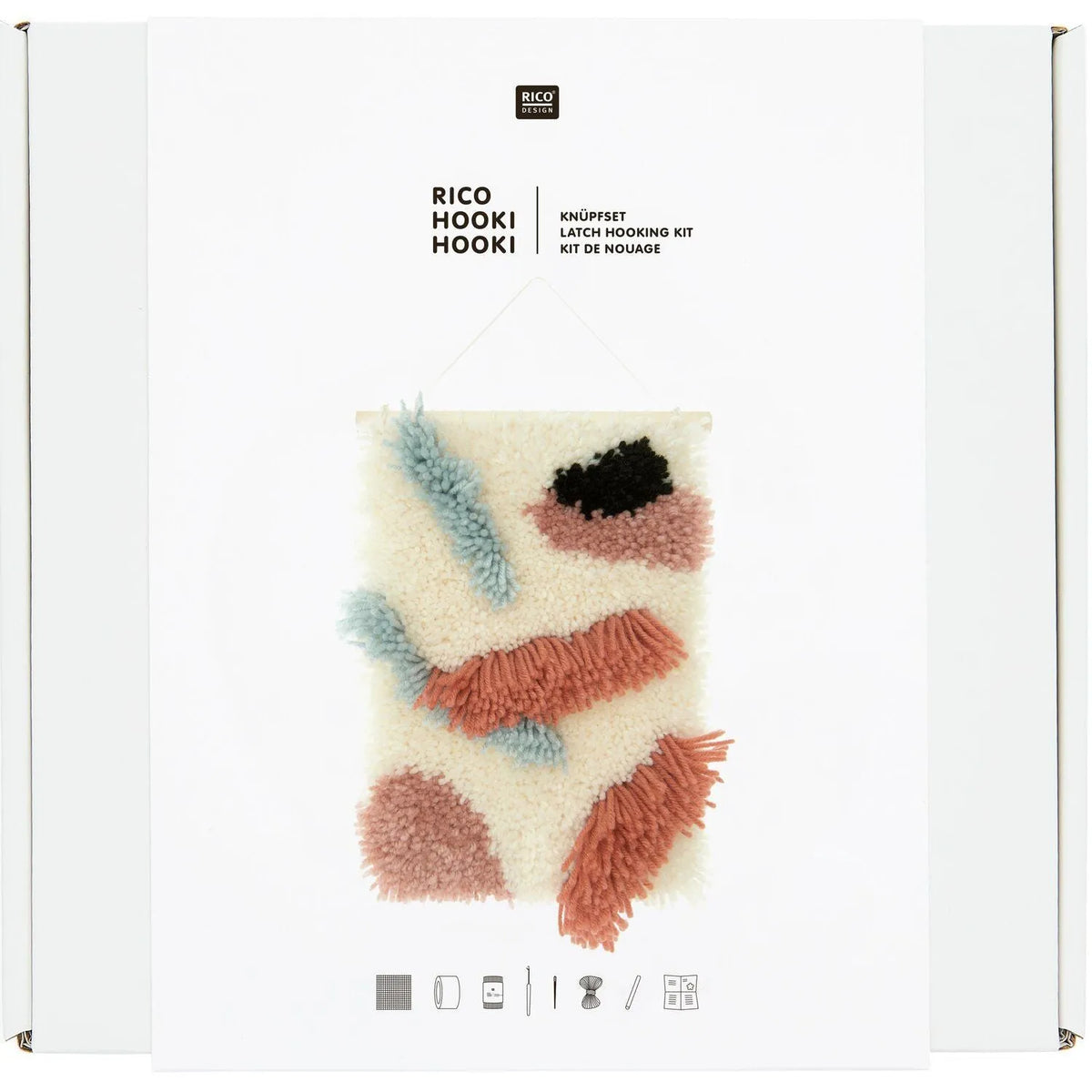 Latch hook rug kit with stones design by Rico Design