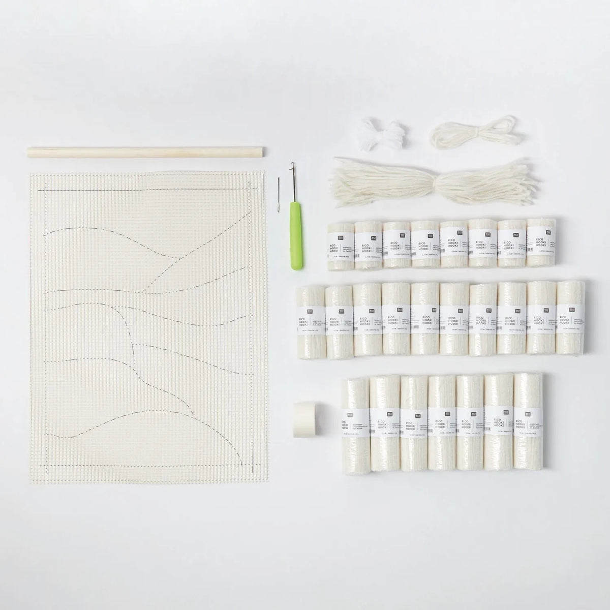 Knüpfteppich-Set, Motiv weisse Landschaft, von Rico Design