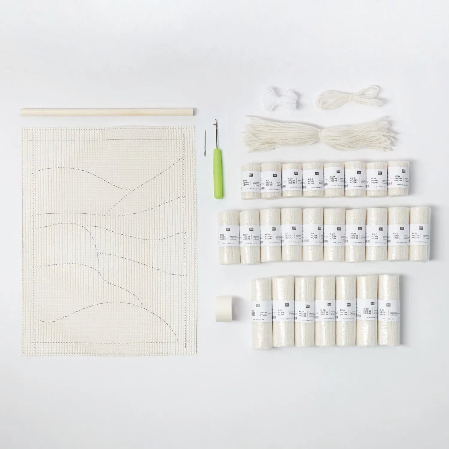 Knüpfteppich-Set, Motiv weisse Landschaft, von Rico Design