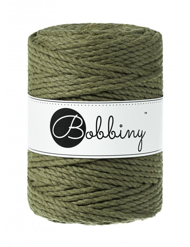Bobbiny 3-fach Makramee-Schnur, 5mm und 100m, in Avocado