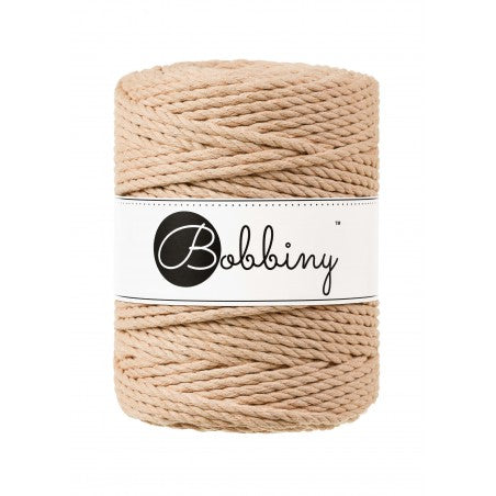 Bobbiny 3-fach Makramee-Schnur, 5mm und 100m, in Biscuit