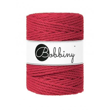 Bobbiny 3-fach Makramee-Schnur, 5mm und 100m, in Classic Red