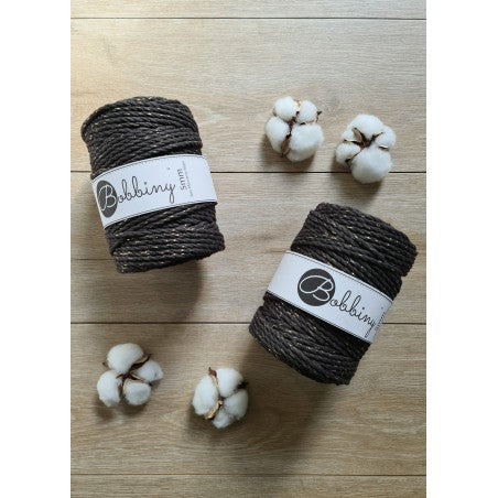 Bobbiny 3-fach Makramee-Schnur, 5mm und 100m, in Golden Espresso