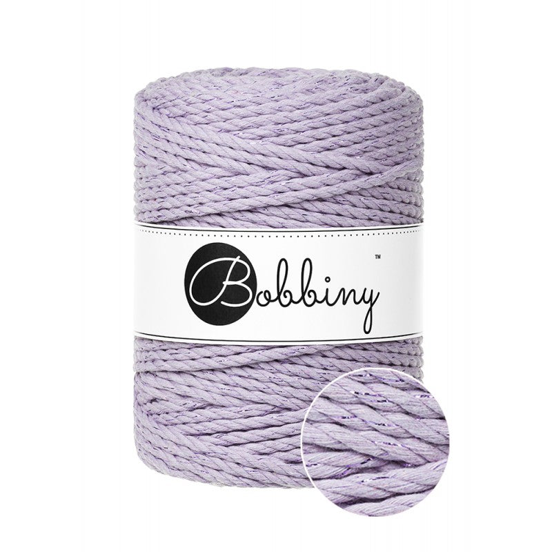 Bobbiny 3-fach Makramee-Schnur, 5mm und 100m, in Lavender