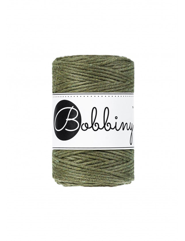 Bobbiny Makramee-Baumwollkordel, 1,5mm und 100m, in Avocado