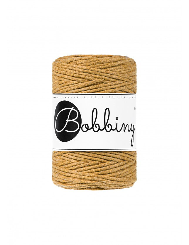 Bobbiny Makramee-Baumwollkordel, 1,5mm und 100m, in Mustard