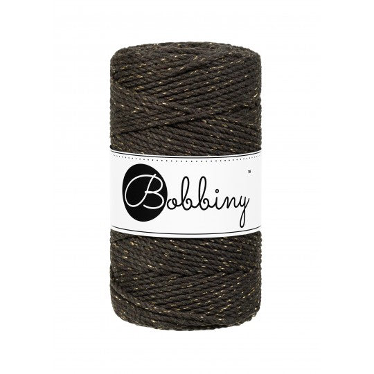 Bobbiny Makramee-Baumwollkordel, 3mm und 100m, in Golden Espresso