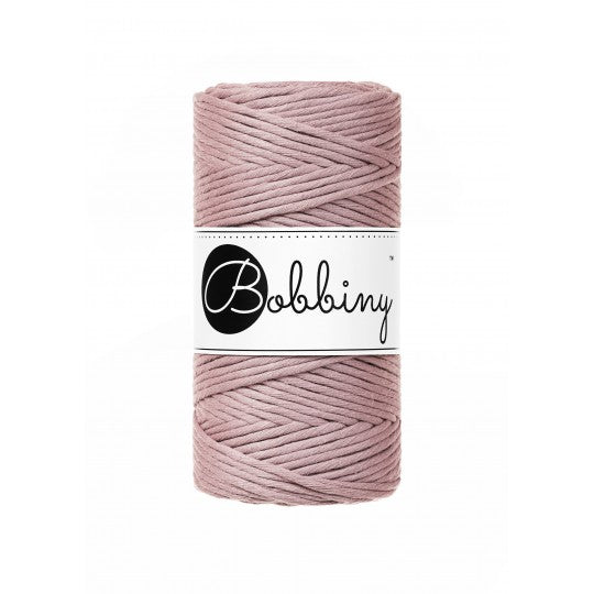 Bobbiny Makramee-Baumwollkordel, 3mm und 100m, in Mauve