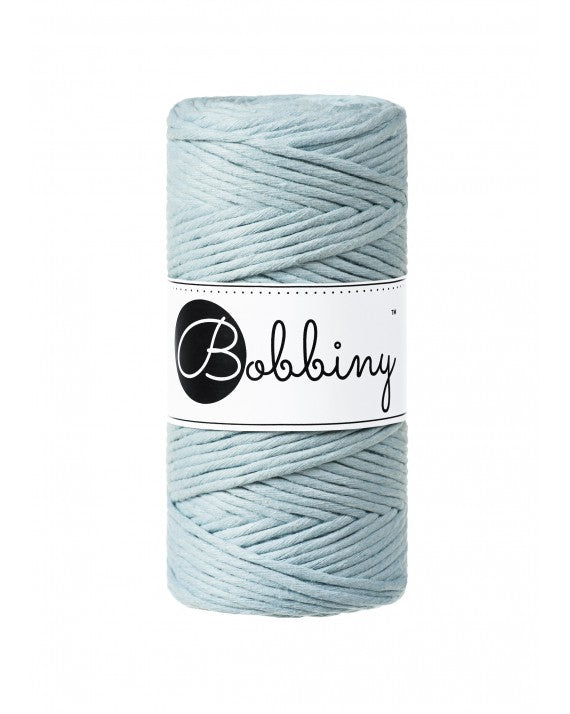Bobbiny macramé cotton cord, 3mm and 100m, in misty grey