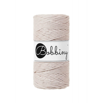 Bobbiny macramé cotton cord, 3mm and 100m, in nude