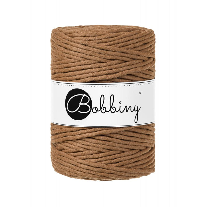 Bobbiny Makramee-Baumwollkordel, 5mm und 100m, in Caramel