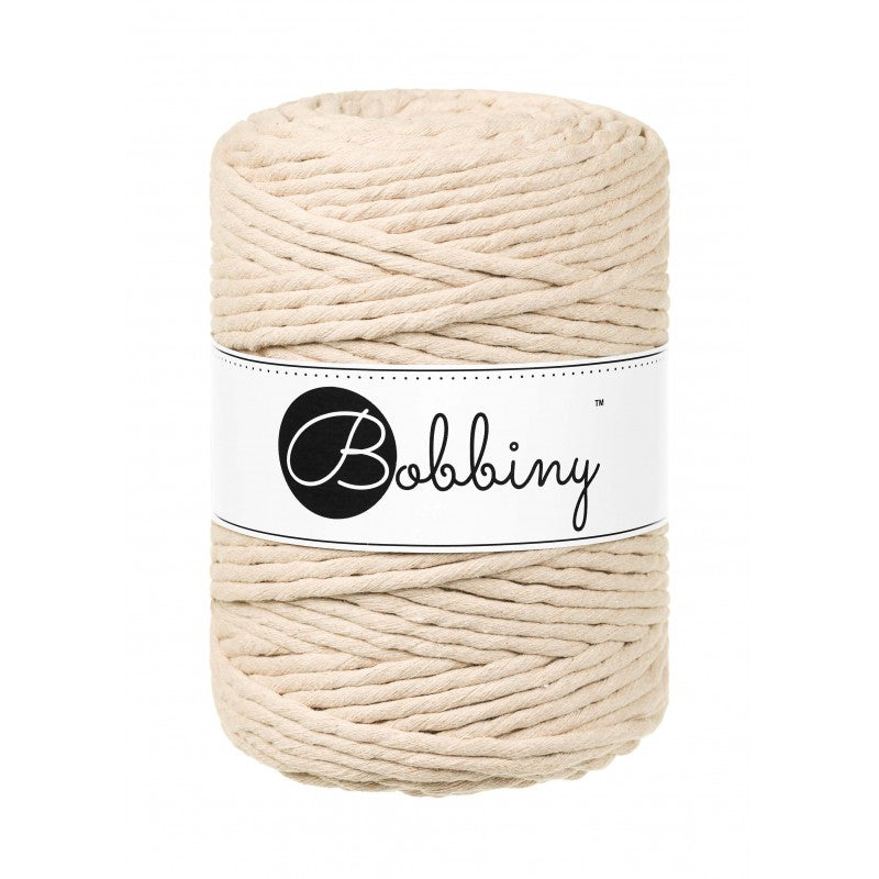 Bobbiny Makramee-Baumwollkordel, 5mm und 100m, in Warm Beige
