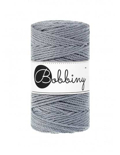 Bobbiny 3-fach Makramee-Schnur, 3mm und 100m, in Steel