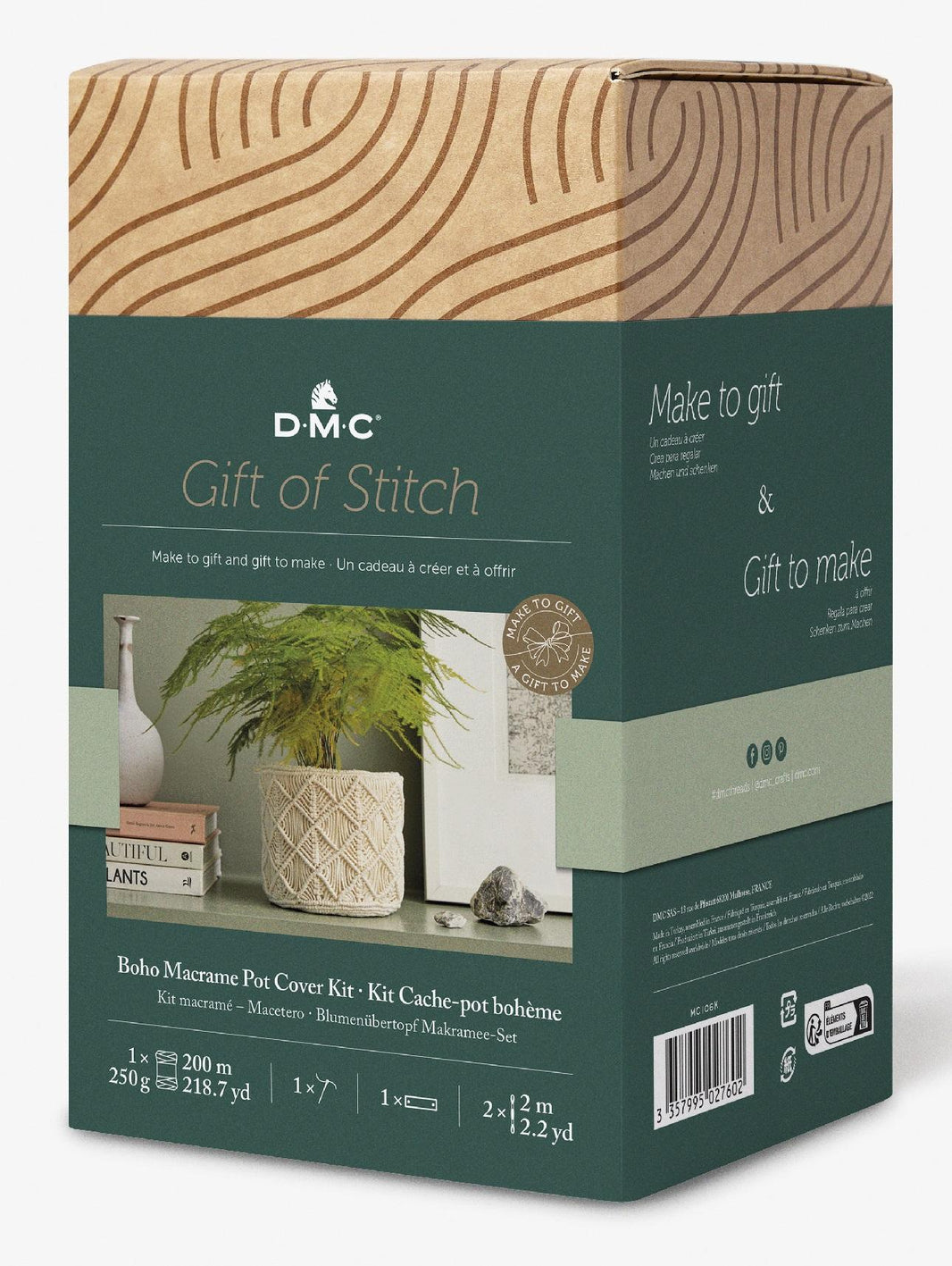 DMC macramé kit for a boho plant pot cover