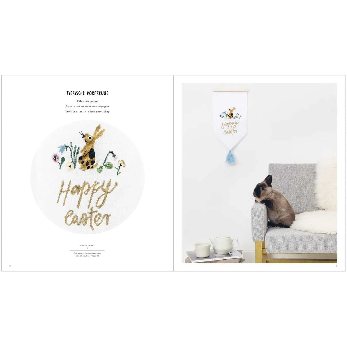 Sewing and embroidery book 'Bunny Hop' in German by Rico Design