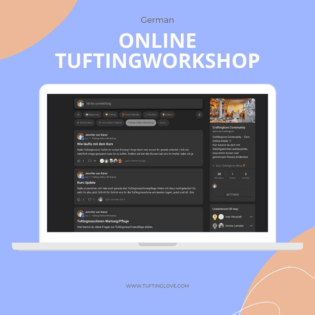 Online-Tuftingworkshop für Anfänger*innen auf Deutsch