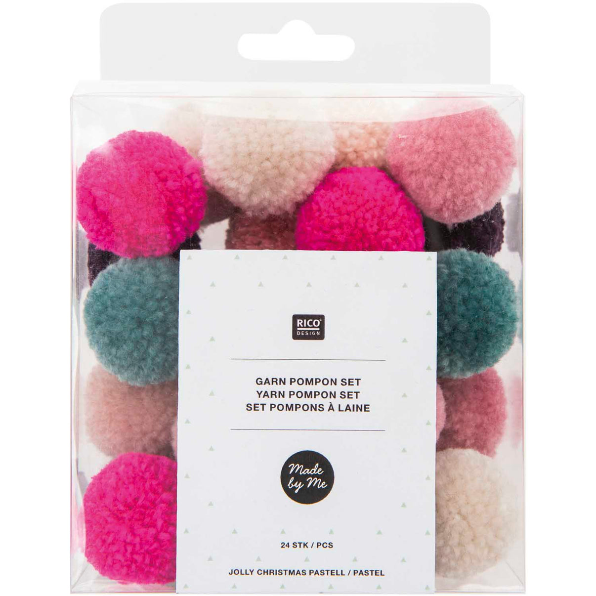 Rico Design pom-pom set of 24 in Jolly Christmas colours