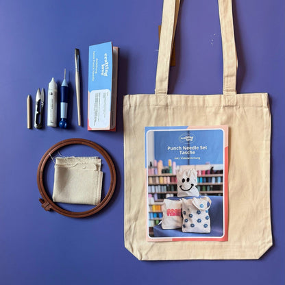 Craftinglove Punch-Needle-Set mit unbedruckter Tasche