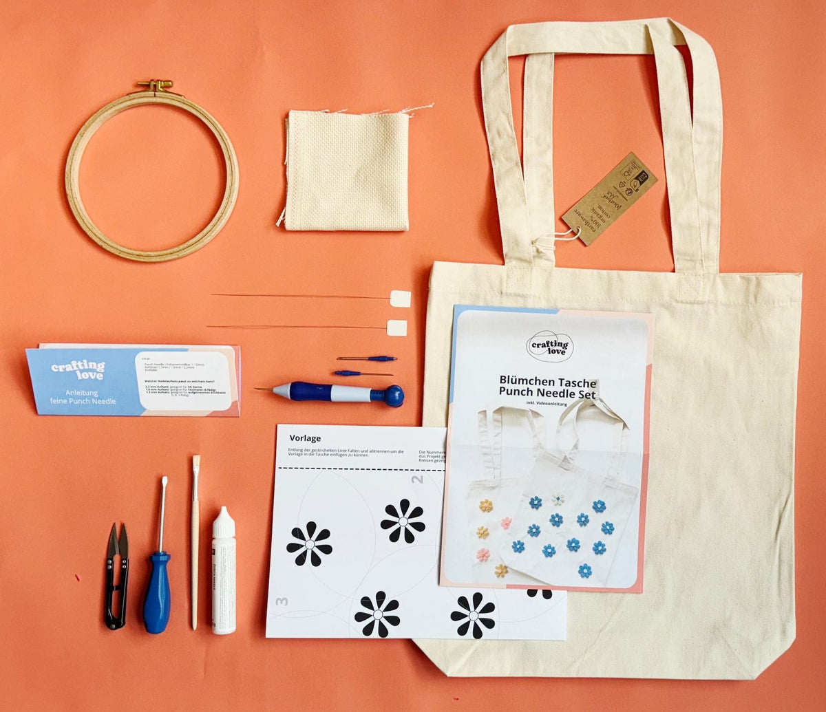 Craftinglove Punch-Needle-Set mit Blumen-Design