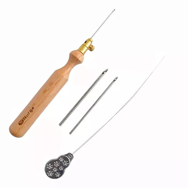 Nurge punch needle set fine needles laid out