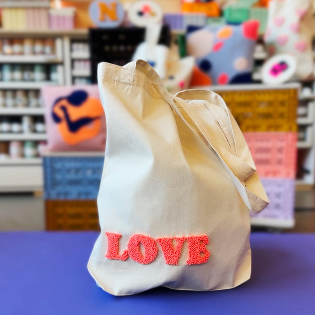 Craftinglove Love punch needle tote bag set