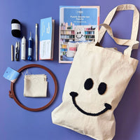 Craftinglove punch needle set for a smiley tote bag