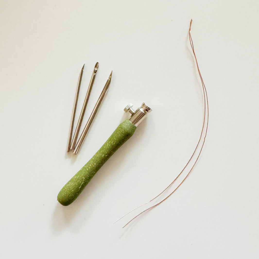 Lavor punch needle set with adjustable handle and three stainless steel needles for tufting