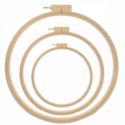 Nurge beech wood quilting hoop, group view