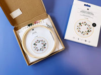 Rico embroidery kit with strawberry wreath design