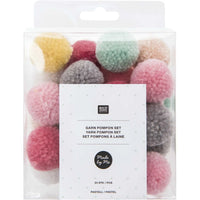 Ready-made pastel pompoms, 24 pieces by Rico Design