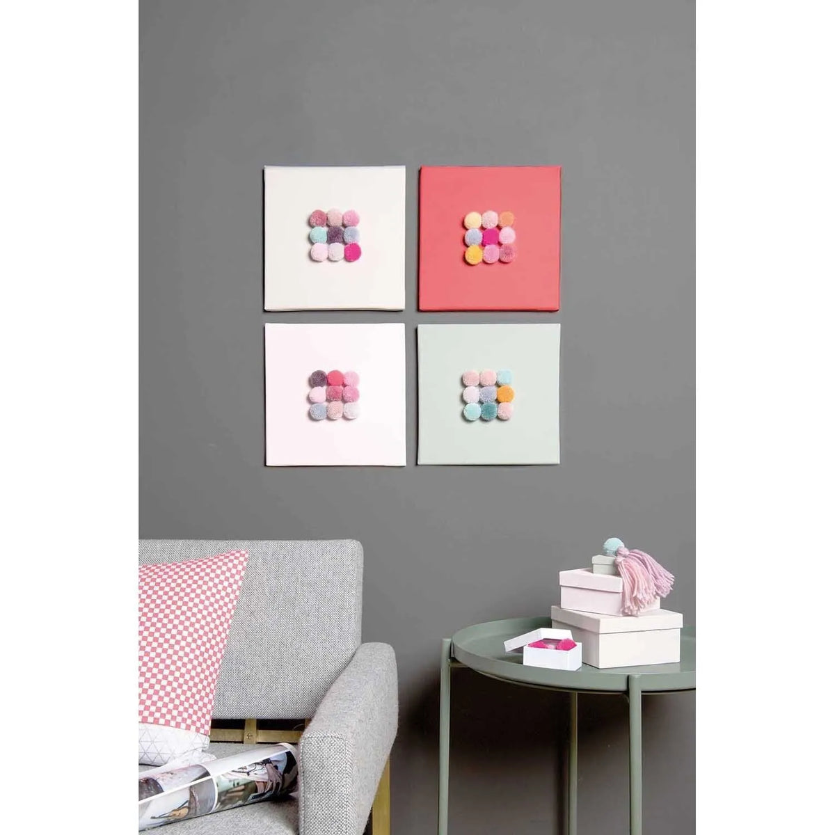 Ready-made pastel pompoms, 24 pieces by Rico Design