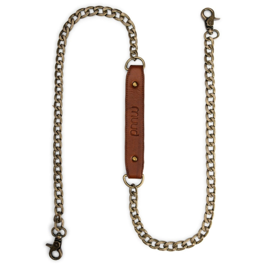 Shoulder strap -  Cala XL - rich brown - leather and metal - Muud