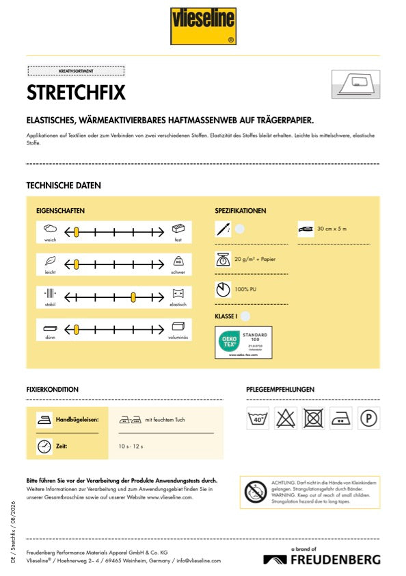 Stretchfix - 30cm x 5m - 100% PU - Vlieseline