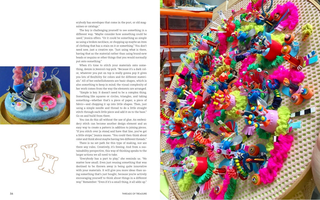 Threads of Treasure - Embroidery Book - Sara Barnes - Schiffer Publishing