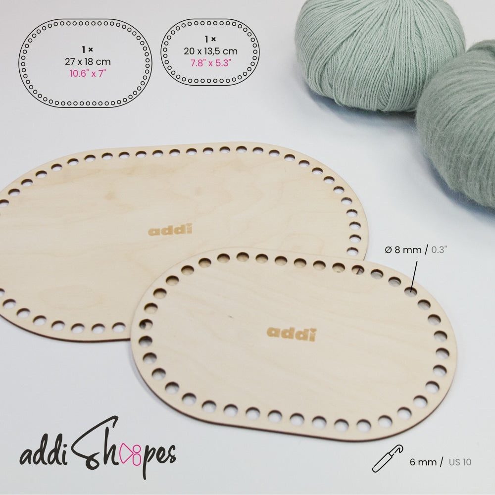 Addi Shapes oval wooden base, top view