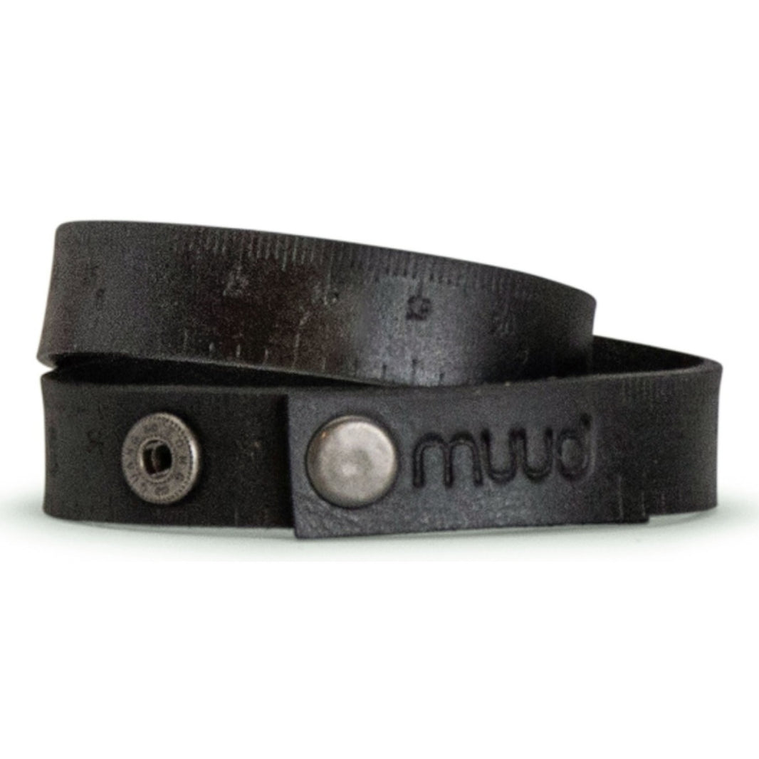 Wrist-Wrapping Leather Ruler - Fibi - black - muud