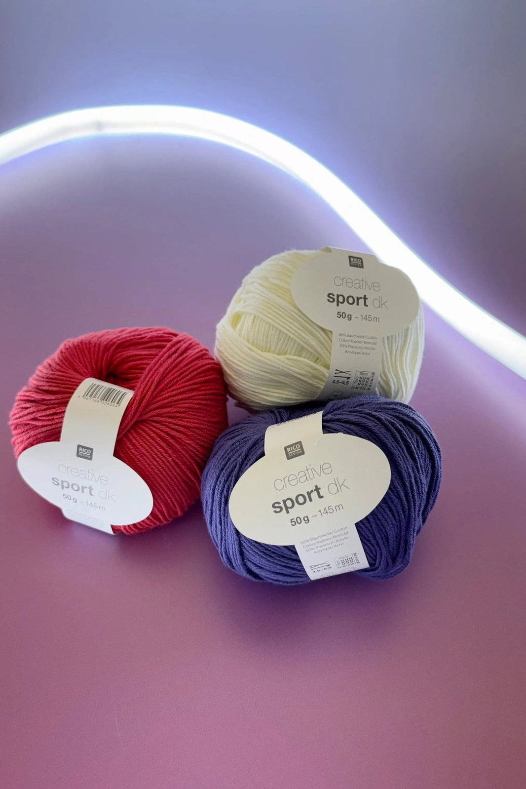Rico Creative Sport DK yarn, skein close-up